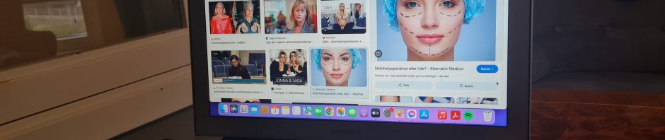 Man behöver även en dator för att visa sina patienter före och efter bilder på andra som har gått igenom olika skönhetsoperationer.